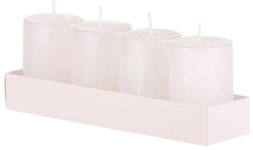 Súprava adventných sviečok biela, 4 ks, parafín, 8 cm