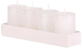 Súprava adventných sviečok biela, 4 ks, parafín, 8 cm