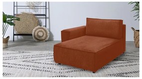 Menčestrový modul pohovky (ľavý roh) v tehlovej farbe Nihad modular – Bobochic Paris