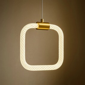 Toolight Toolight, závesné LED svietidlo 20x20cm, 9W, 3000K, LHJ056-CP1, číra-zlatá matná, OSW-60029