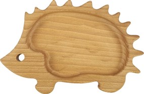 AMADEA Drevená miska ježko, masívne drevo, veľkosť 21 cm, český výrobok
