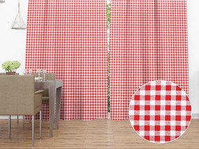 Biante Bavlnený záves Sandra SA-056 Červeno-biele kocky 140x180 cm