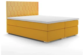 Manželská posteľ Boxspring 160 cm Piranno (žltá) (s úložným priestorom). Akcia -20%. Vlastná spoľahlivá doprava až k Vám domov. 1020342
