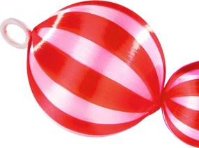 X-MAS Girlanda pruhované gule 180 cm - ružová/červená