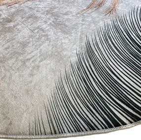 BE Koberec Porte 2395 Koło GREY GOLD – žltý okrúhly Rozmer: 120 cm