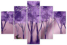 Obraz - Jelene v magickom lese (150x105 cm)