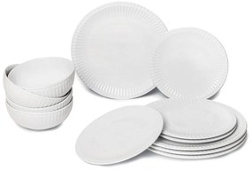 12-dielna súprava bieleho porcelánového riadu Bonami Essentials Purita