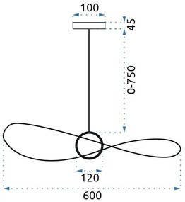 Toolight - LED závesné lamelové svietidlo 60cm APP210-3CPR, čierna, OSW-08475