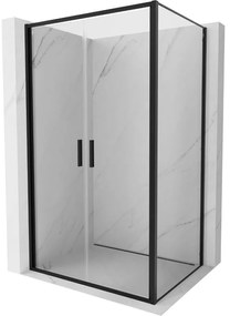 Mexen Exo, sprchovací kút s krídlovými dverami 70 x 85 cm, 6mm číre sklo, čierny profil, 814-070-085-70-00