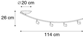 Moderné bodové svetlo zakrivené čierne 4-svetlo - Jeany