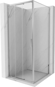 Mexen Exo, posuvná sprchová kabína, dvere 90 cm + bočná stena 90 cm, transparentné sklo, chróm, 8153-090-090-01-00