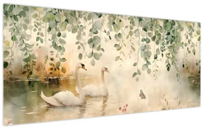 Obraz - Jazero, aquarel (120x50 cm)