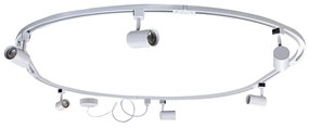 Moderný koľajnicový systém s 6 reflektormi biely 1-fázový oválny 100 cm - Iconic Jeana