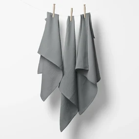 Biante Mušelínová plienka/dečka Nature MSN-062 Sivá - ZVÝHODNENÁ SADA 3 KS 70x70 cm - Sada 3 ks