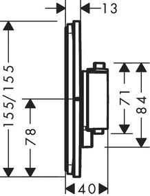 Hansgrohe ShowerSelect Comfort E, termostat pod omietku pre 1 spotrebič a ďalší výtok, kartáčovaný čierny chróm, HAN-15575340
