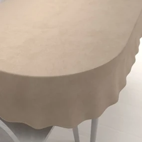 Biante Veľký zamatový oválny obrus Velvet Premium SVP-042 Béžovohnedý 160x200 cm