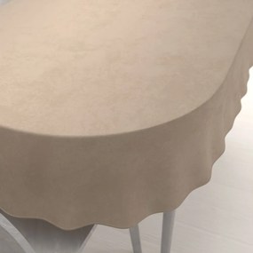 Biante Zamatový oválny obrus Velvet Prémium SVP-042 Béžovohnedý 120x140 cm