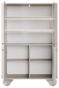 Vitrína Vesper 103 cm - kašmírová / zlaté úchytky / guľové nožičky