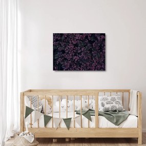 Sklenený obraz tmavočervených lístočkov (70x50 cm)