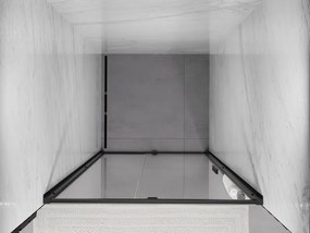 Mexen Exo, 1-krídlové dvere do otvoru 120x200 cm, 6mm číre sklo, čierny profil, 819-120-000-70-00