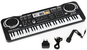 MULTISTORE Klávesové piano pre deti s mikrofónom + napájací zdroj