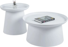 Dekorstudio Okrúhly plastový kávový stolík 50cm - biely