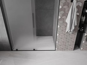 Mexen Velar, posuvné sprchové dvere do otvoru 150 cm, 8mm sklo námraza, čierna matná, 871-150-000-31-70