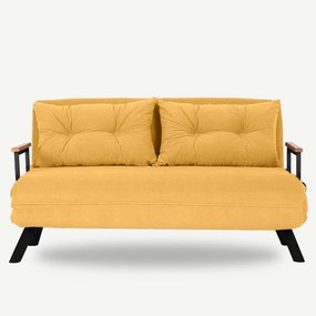 Pohovka futon Sandy (horčicová). Akcia -18%. Vlastná spoľahlivá doprava až k Vám domov. 1062309