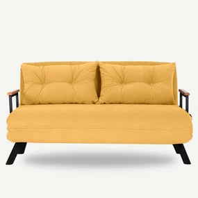 Pohovka futon Sandy (horčicová). Akcia -18%. Vlastná spoľahlivá doprava až k Vám domov. 1062309