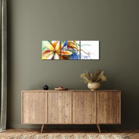Obraz - Kvetina (s hodinami) (90x30 cm)