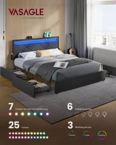 Manželská postel s LED osvetlením RMB828G02