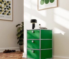 Kovová kancelárska skrinka »CN3« so zásuvkami, zelená