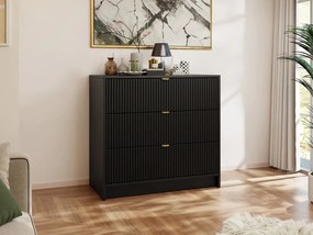 Komoda Rozoma 3SZ (čierny molet + zlatá) . Vlastná spoľahlivá doprava až k Vám domov. 1103674