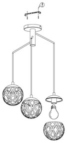Eglo 99073 - Luster na lanku MIRTAZZA 3xE27/60W/230V