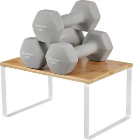 Stojan na koreničky, sada 2 ks policového organizéra, biela a prírodná farba