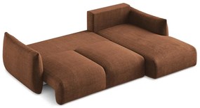 Terakotová rozkladacia rohová pohovka (pravý roh/s leňoškou) Leila – Makamii