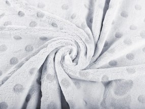Biante Detská mikroplyšová deka MIP-024 Svetlo sivé sloníky a bodky 150x200 cm
