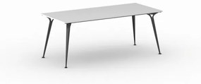 Kancelársky stôl PRIMO ALFA, čierna podnož, 2000 x 900 mm, biela