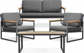 Sada záhradného nábytku stôl pohovka stoličky antracitová/sivá Konsimo Tribo