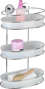 WENKO Nástenná polica 3 poschodia BEZ VŔTANIA VacuumLoc MILAZZO biela