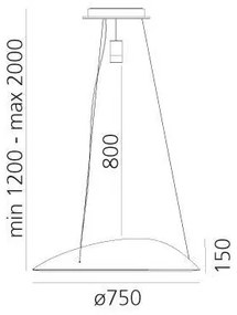Artemide 1402010APP-LED RGBW Stm. luster na lanku AMELUNA LED/45W/230V 3000K