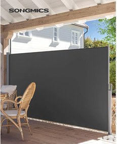 Bočná markíza na balkón, terasu, 400 x 160 cm, šedá