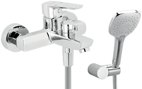 Novaservis Novaservis, vaňová nástenná batérie ECO s ručnou bodovou súpravou, 150 mm, chrómová, 58020-0