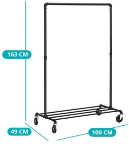 Stojan na oblečenie, čierny