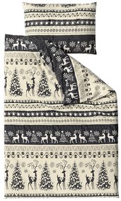 Mikroplyšové obliečky WINTER DEER sivé Rozmer obliečky: 2 ks 70 x 90 cm | 200 x 220 cm