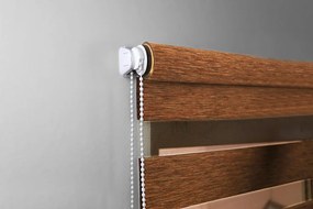 FEXI Roleta Deň a noc, Hesián, Biela, E 001 Šírka rolety: 30 cm, Výška rolety: 150 cm, Strana a farba mechanizmu: Ľavá - Hnedá