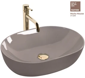 Rea Lisa, umývadlo na dosku 490x350x140 mm, béžová lesklá, REA-U6380