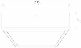 Stropné svietidlo NATURAL SQUARE 2xE27/15W/230V 31x31 cm borovica/čierna