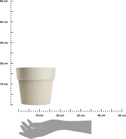 PLASTOVÝ KVETINÁČ SILVA LINE 20X17,5 CM BÉŽOVÁ