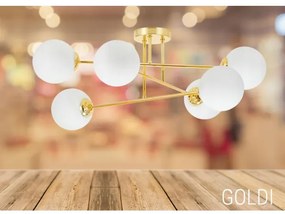 Luster na tyči 6xE27/35W/230V pr. 80 cm zlatá